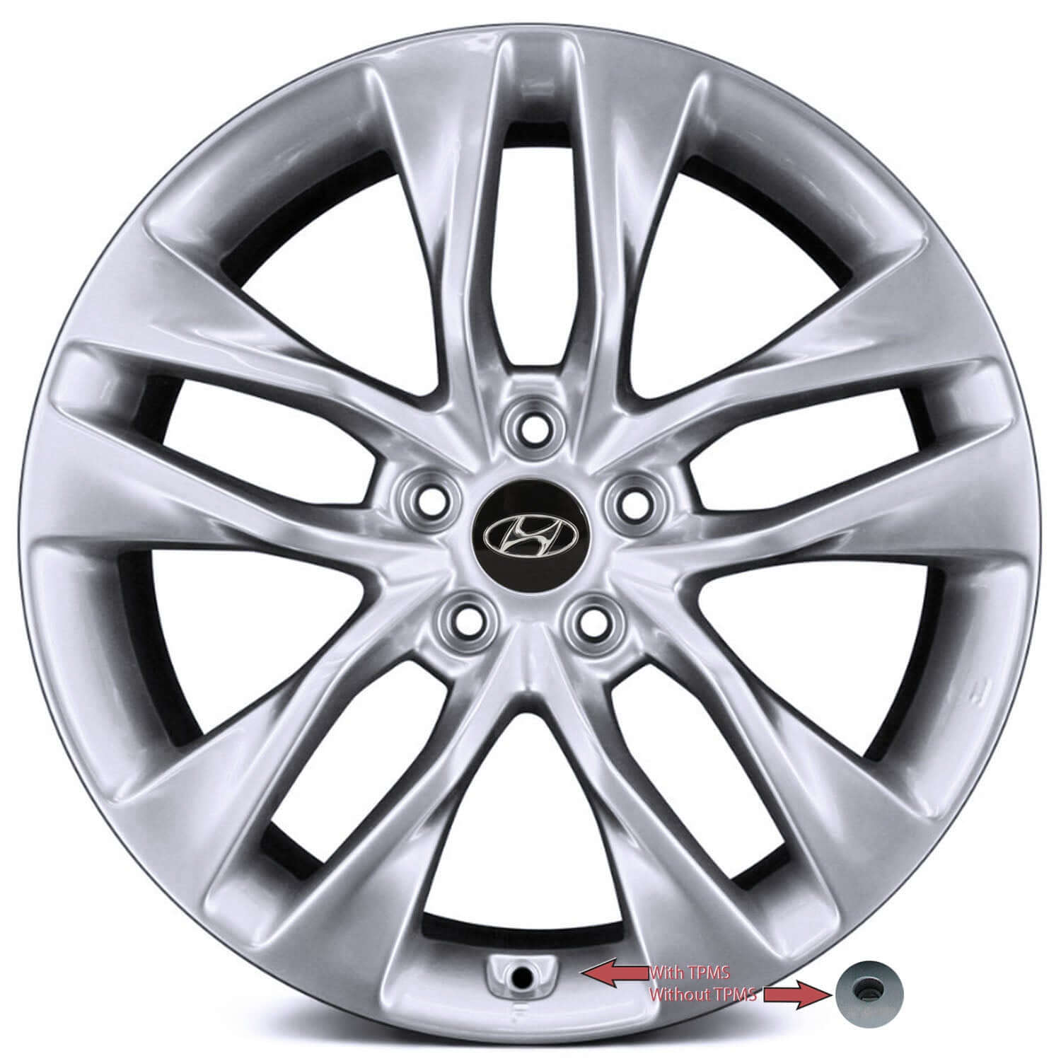 2013-2016 Hyundai Wheels OEM Rims for Sale | Genesis Smoked Hyper Silver